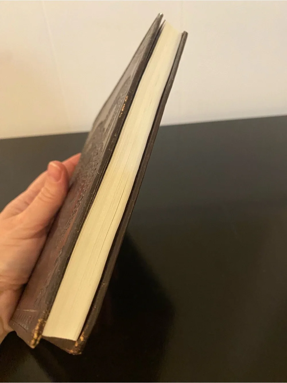 Embossed brown faux leather journal